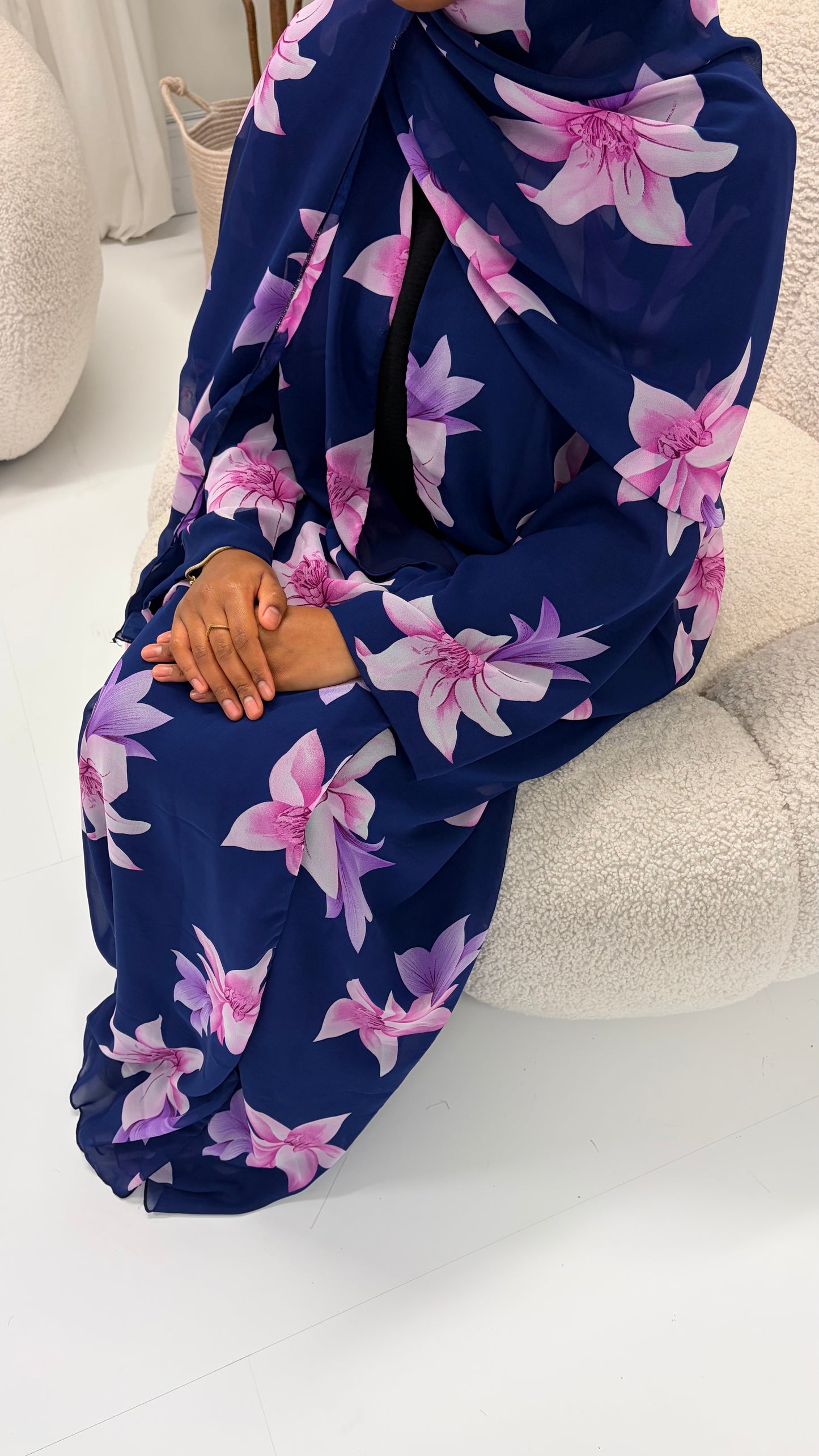 Violet Veil Chiffon Abaya