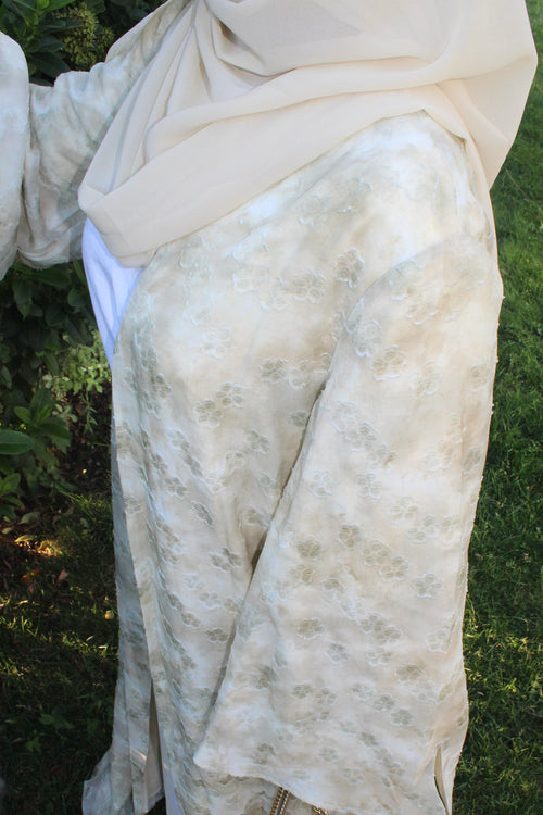 Hana Butter Yellow Floral Abaya