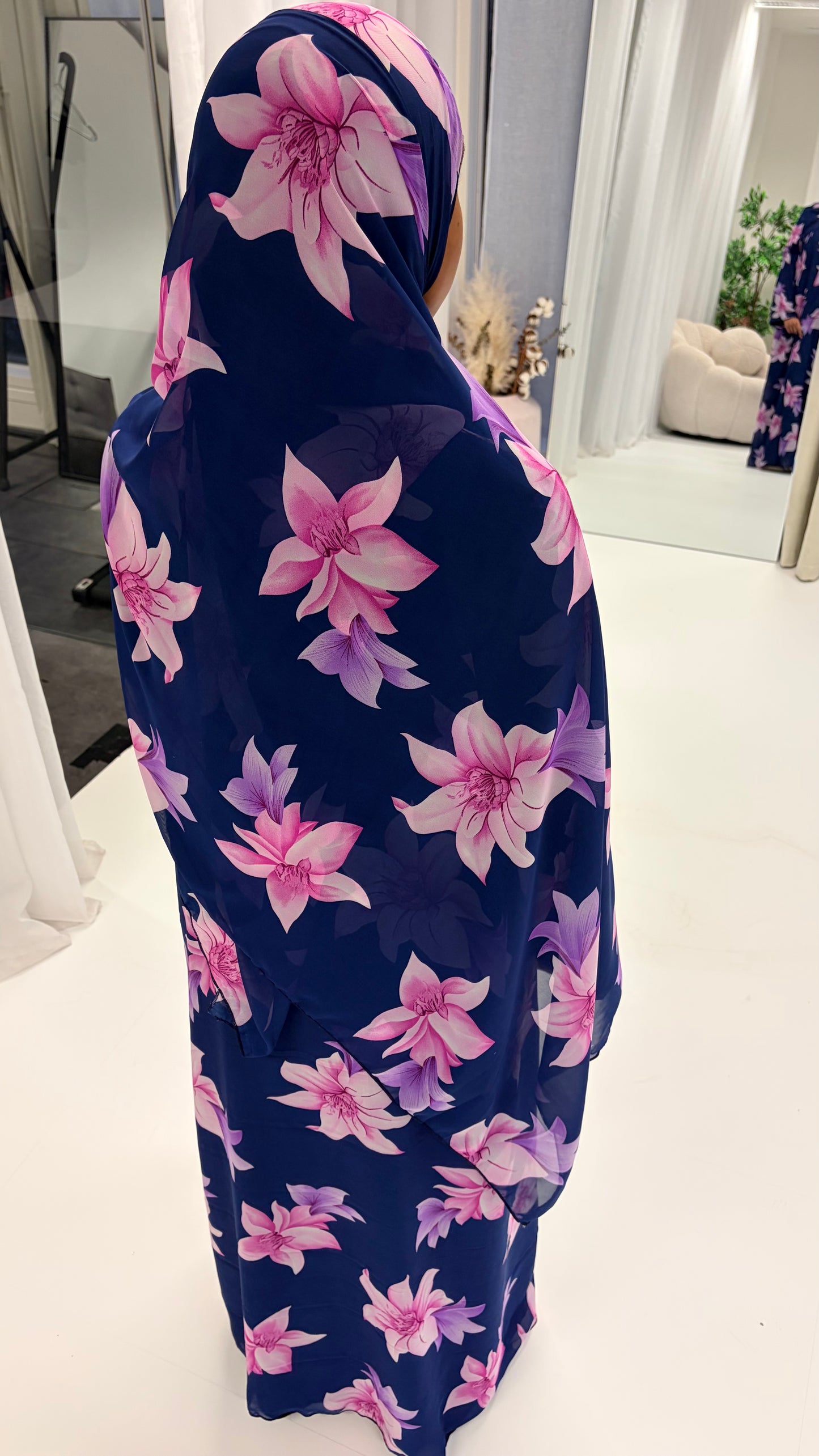Violet Veil Chiffon Abaya