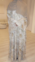 Hana Beige Floral Closed Abaya