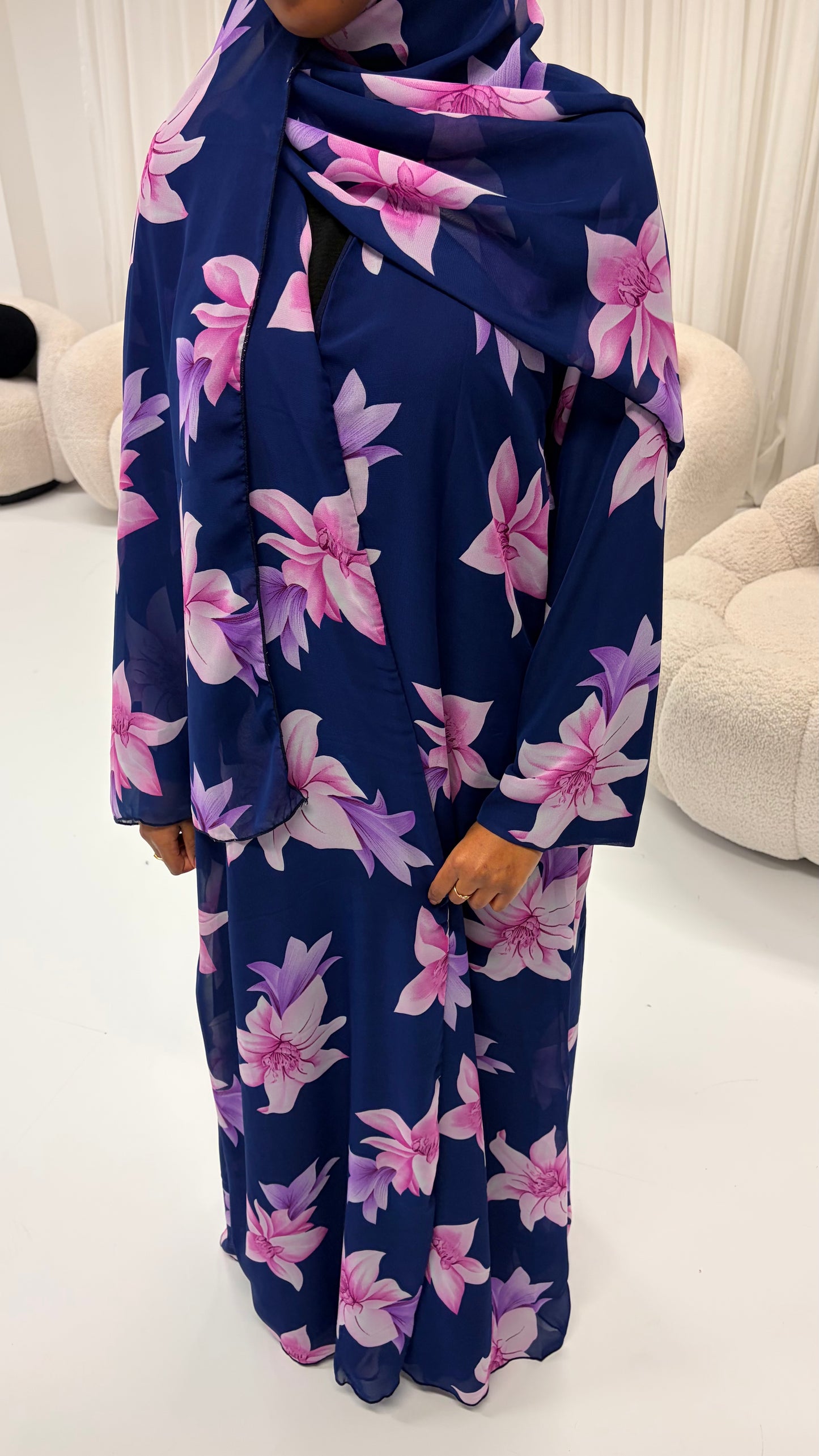 Violet Veil Chiffon Abaya